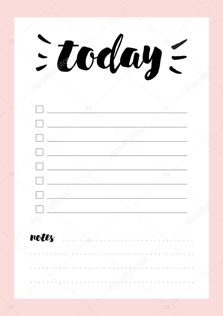 blank notebook sheet with word today 