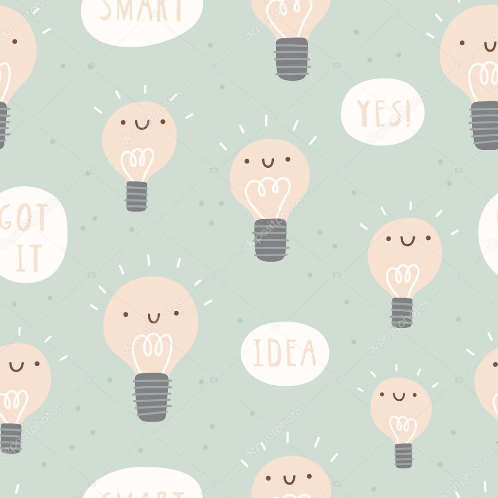 idea pattern with light bulbs