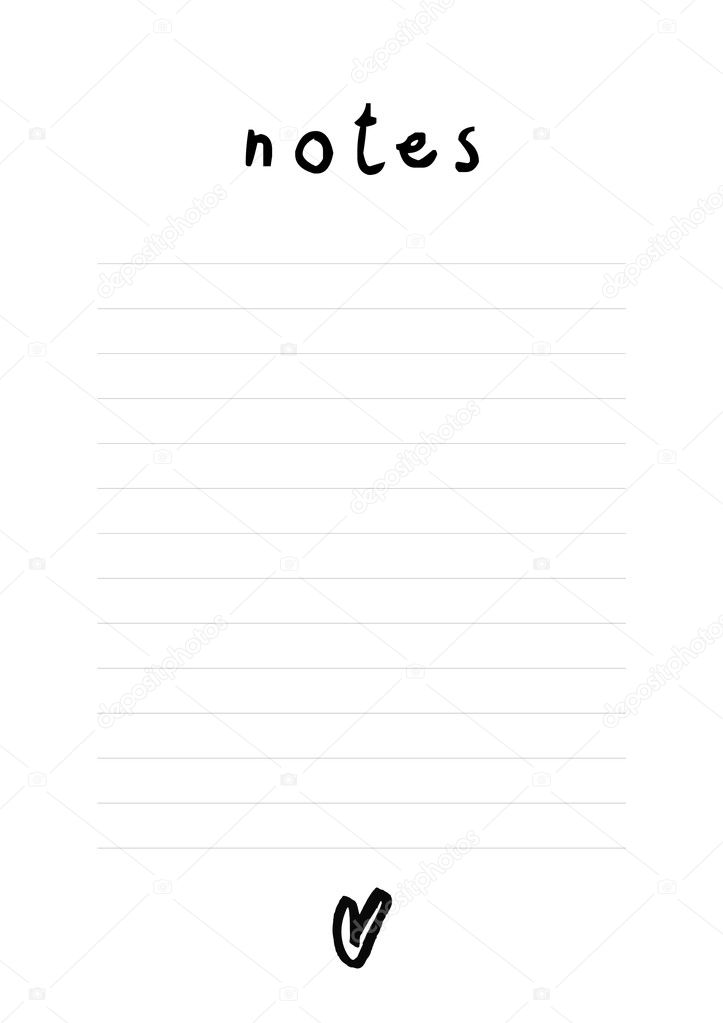 white notebook sheet with horizontal lines
