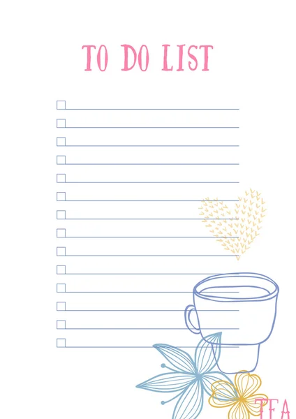Beautiful To Do List — Stock Vector
