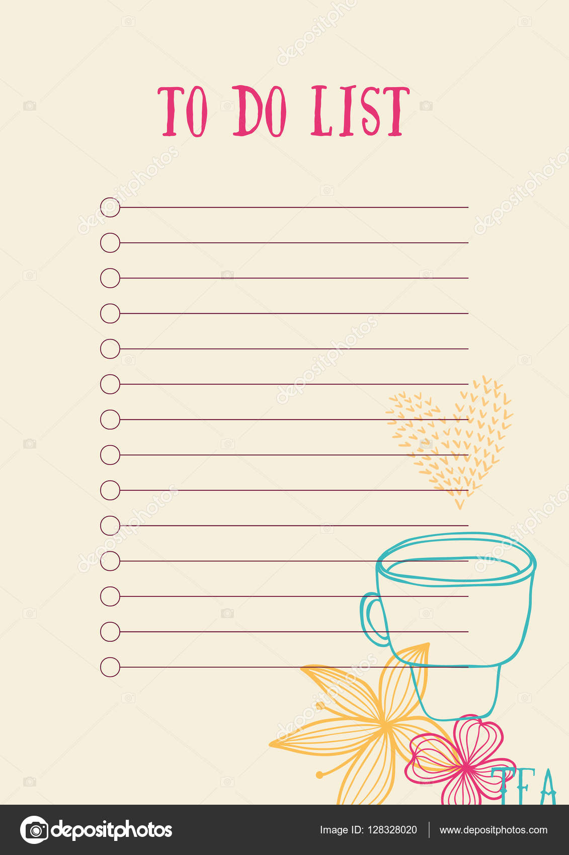 Cute Paper Note Printable Do List Stock Vector (Royalty Free