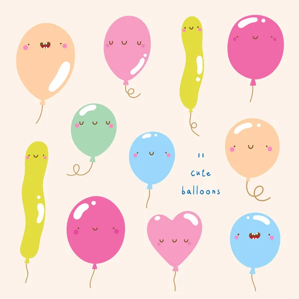 Персонажи Smiley Balloon . — стоковый вектор