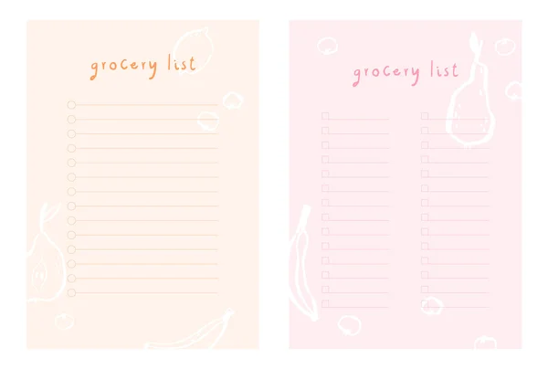 Grocery List  template — Stock Vector