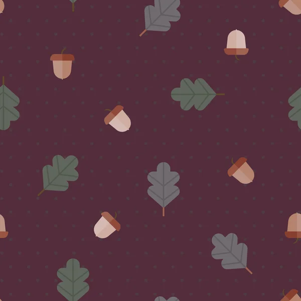 Motif avec des cornes et des feuilles de chêne — Image vectorielle