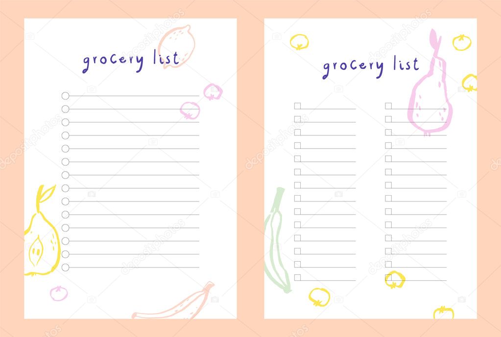 grocery list template stock vector iliveinoctober 128327186 shopping list template