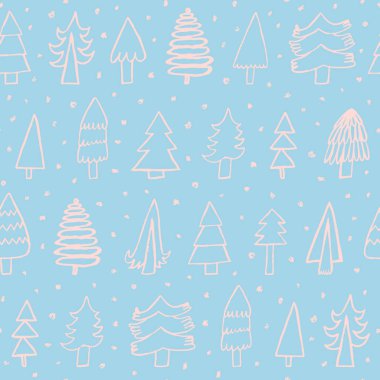 Çam ağaçları ve kar taneleri