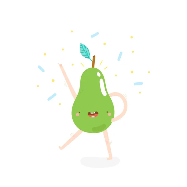 Dansende pear fruit — Stockvector