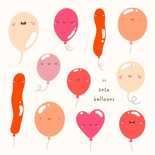 Set of Balloons in vivid colors — Stock Vector
