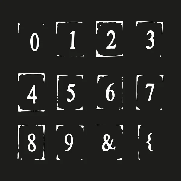 Monochrome icons with numbers — Stock Vector