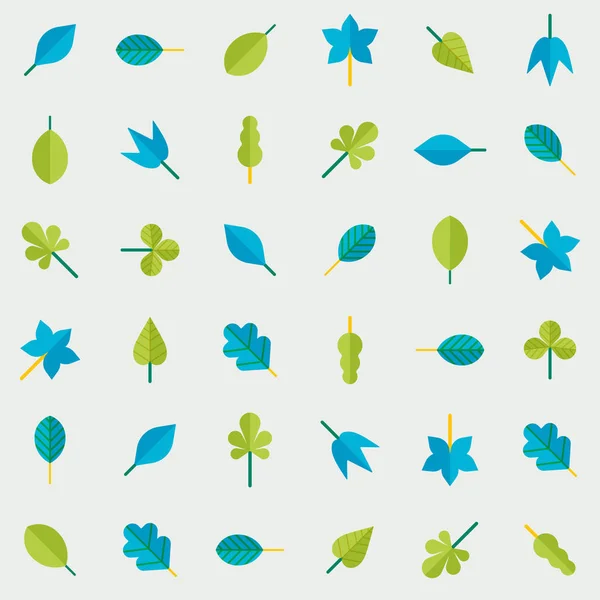カラフルな葉のコレクション — ストックベクタ
