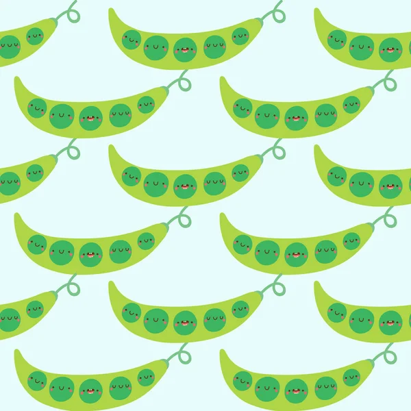 Pois verts souriants — Image vectorielle