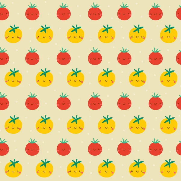 Rode tomaten en gele tomaten — Stockvector