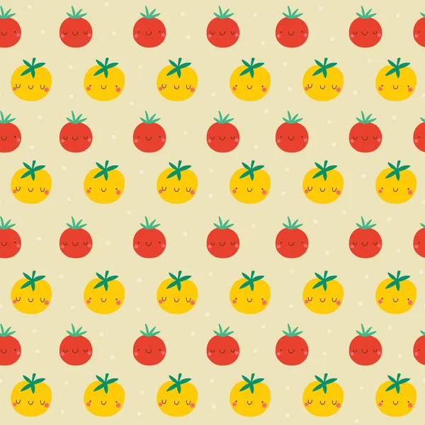 Tomates rojos y tomates amarillos — Vector de stock