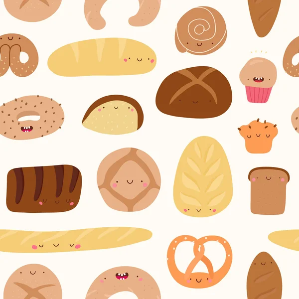 Bageriet ikoner mönster — Stock vektor