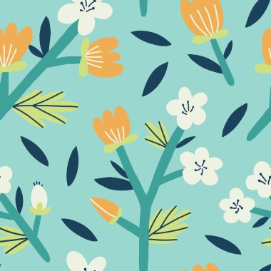 Çiçekli dallar ile güzel çiçek doku. 