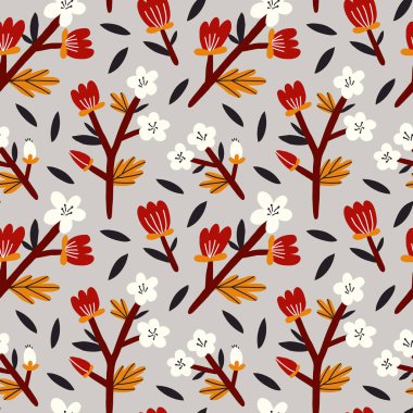 Çiçekli dallar ile güzel çiçek doku. 