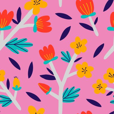 Çiçekli dallar ile güzel çiçek doku. 