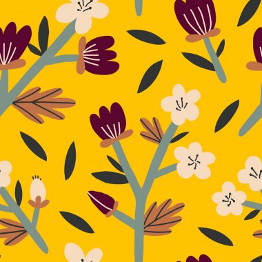 Çiçekli dallar ile güzel çiçek doku. 