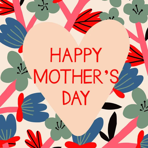 Szczęśliwy dzień matki ilustracja kwiatowy. — Wektor stockowy