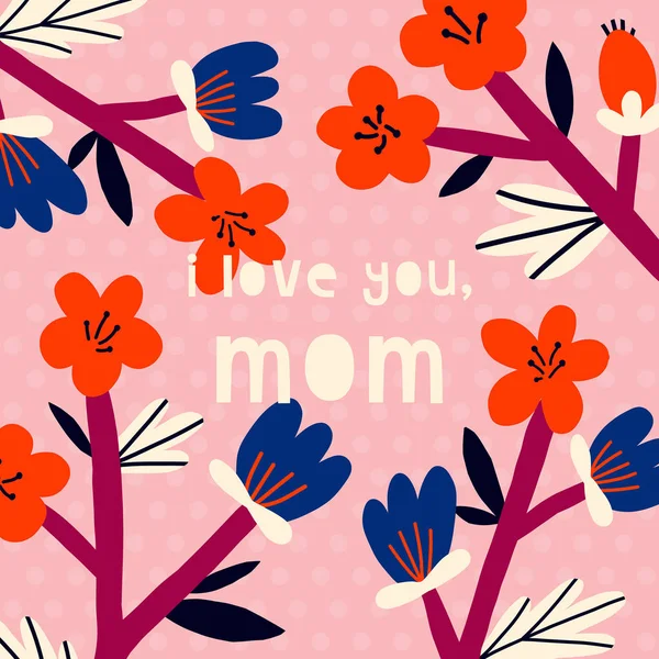 Happy Mother's Day floral illustration. — Stock Vector