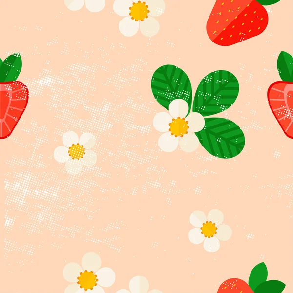 Patrón sin costuras con fresas — Vector de stock