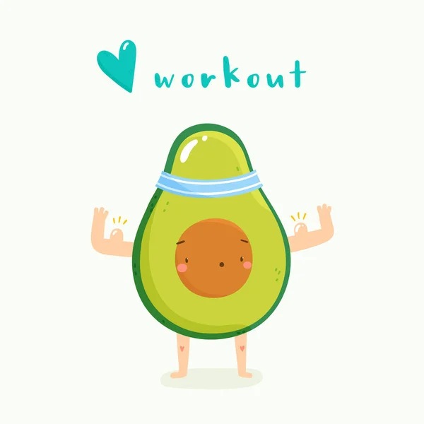 Training avocado tekening — Stockvector