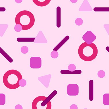 Farklı şekillerle pembe desen