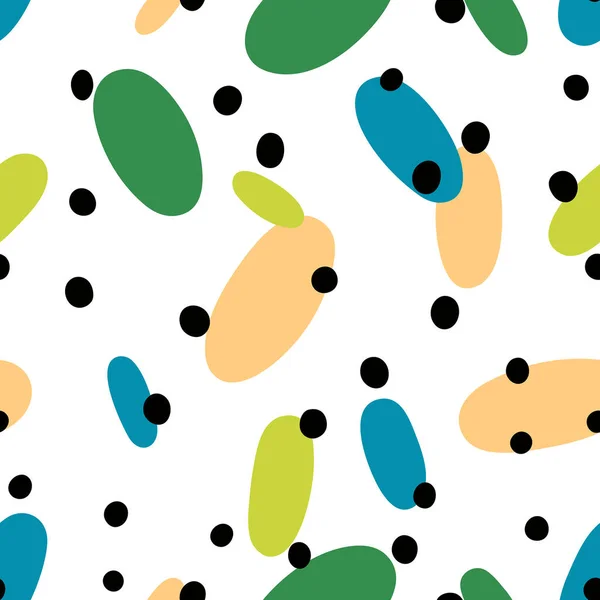 Μοτίβο με πολύχρωμες κουκκίδες και οβάλ — Διανυσματικό Αρχείο