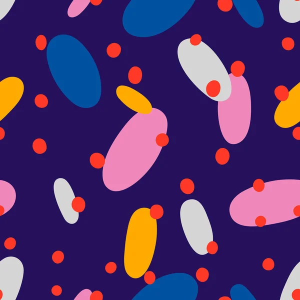 Motif à pois multicolores et ovales — Image vectorielle