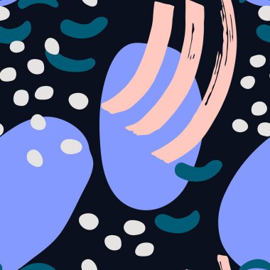 oval, felç ve noktalar ile renkli desen