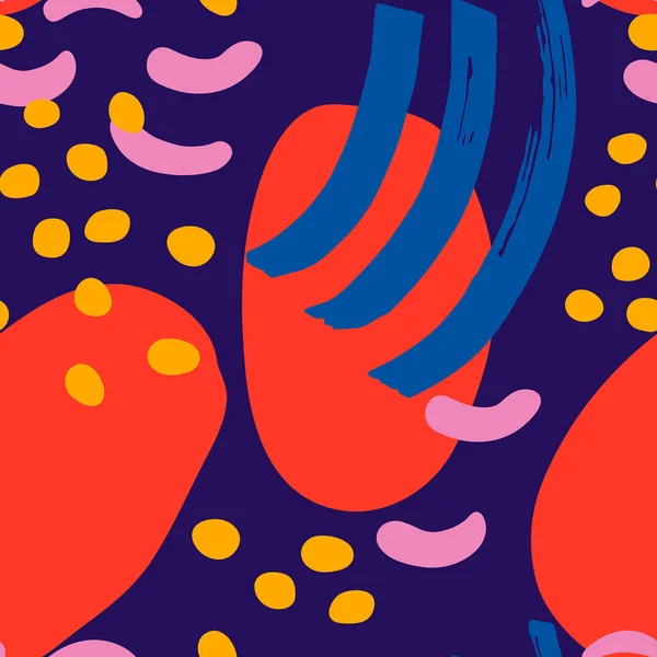 Motif coloré avec ovales, traits et points — Image vectorielle