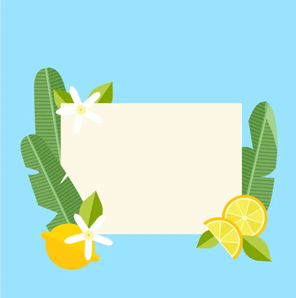Exotic plants, flowers and lemons. — Stock Vector