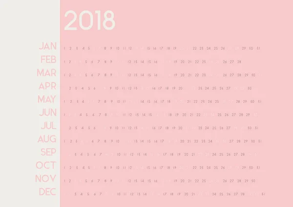 Calendar for 2018 Year — Stock Vector