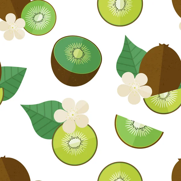 Magnifique motif tropical avec kiwi — Image vectorielle