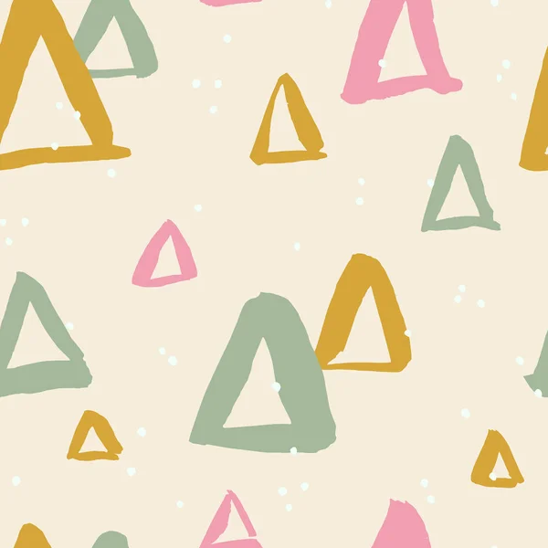 Naadloze patroon met stippen en driehoeken — Stockvector