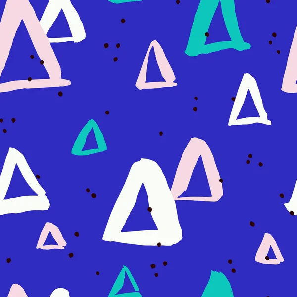 Бесшовный рисунок с точками и треугольниками — стоковый вектор