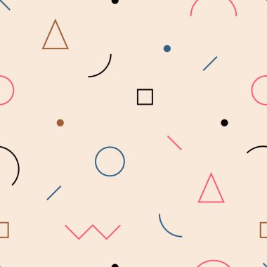 Geometrik şekillerle basit soyut desen