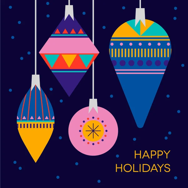 Κομψό Happy Holidays ευχετήρια κάρτα — Διανυσματικό Αρχείο