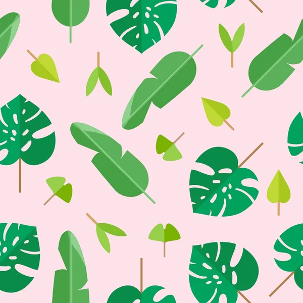 Texture tropicale avec différentes feuilles vertes — Image vectorielle