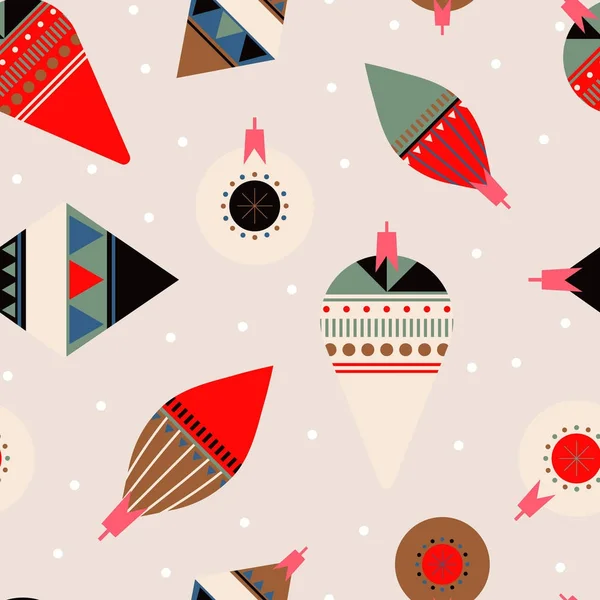 Patrón con decoraciones de Navidad — Archivo Imágenes Vectoriales