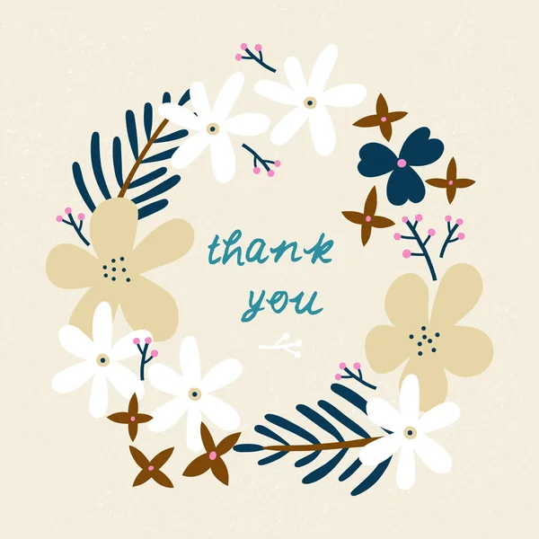 Merci carte florale — Image vectorielle