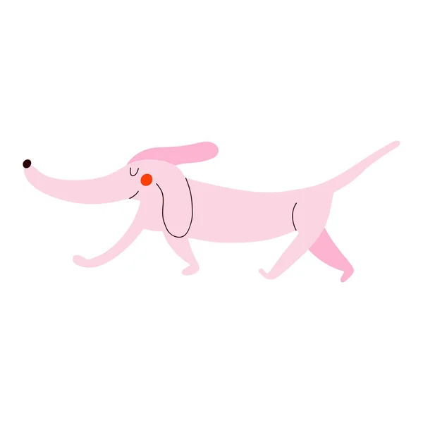 Illustration Vectorielle Super Mignonne Dog Amusant Personnage Animal Dessiné Main — Image vectorielle