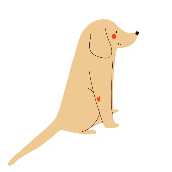 Супер Симпатична Векторна Ілюстрація Собаки Весела Рука Намальована Персонаж Тварин — стоковий вектор