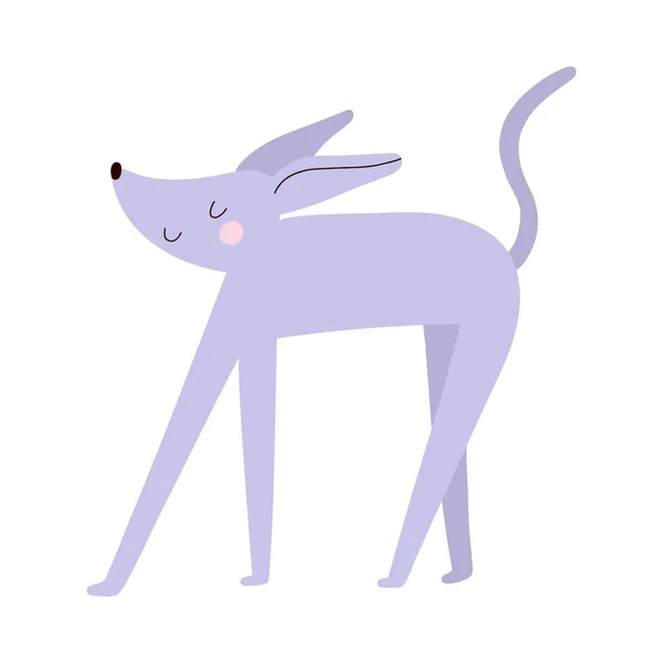 犬の超かわいいベクター イラストです 楽しい手白い背景に分離されて描かれたどうぶつキャラクター — ストックベクタ