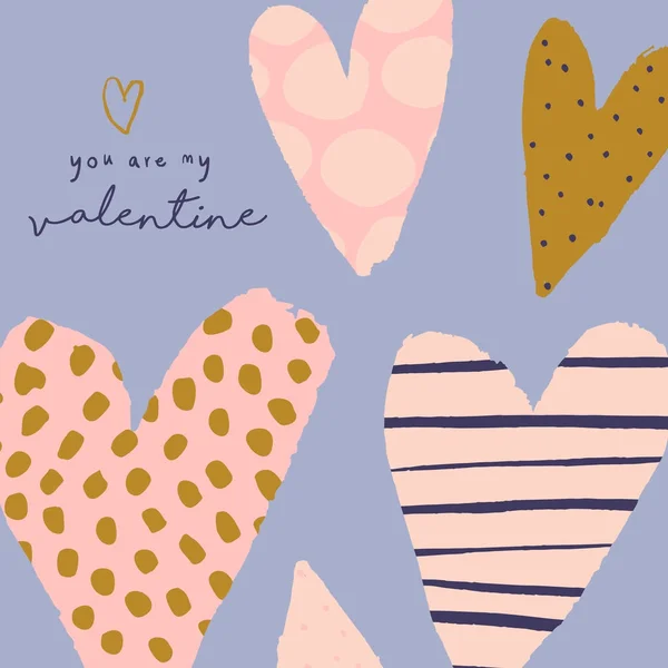 Valentine Zijn Schattige Vectorillustratie Met Hart Aftelkalender Voor Valentijnsdag Achtergrond — Stockvector
