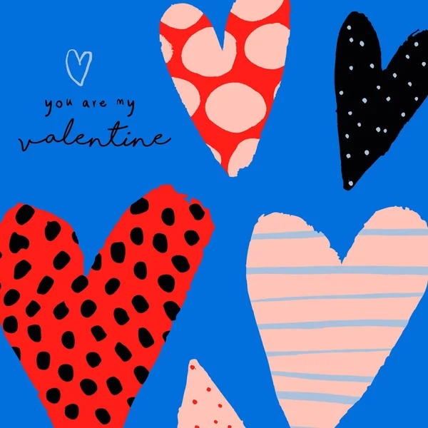 You Valentine Cute Vector Illustration Hearts Valentine Day Background — Stock Vector