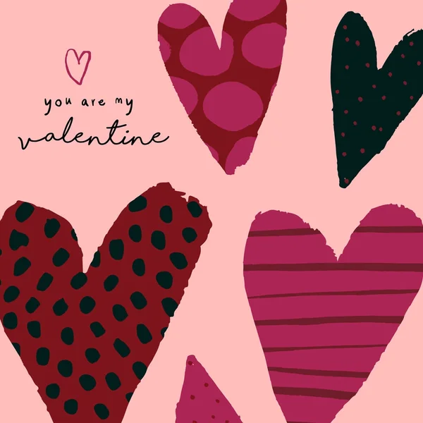 Usted Ilustración Lindo Vector San Valentín Con Corazones Fondo Del — Vector de stock