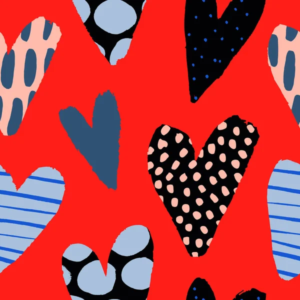 Mignon Motif Sans Couture Avec Coeurs Texture Vectorielle Saint Valentin — Image vectorielle