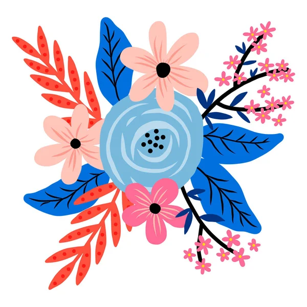 Красивые Векторные Цветы Цветочная Иллюстрация Симпатичный Букет Вашего Дизайна — стоковый вектор