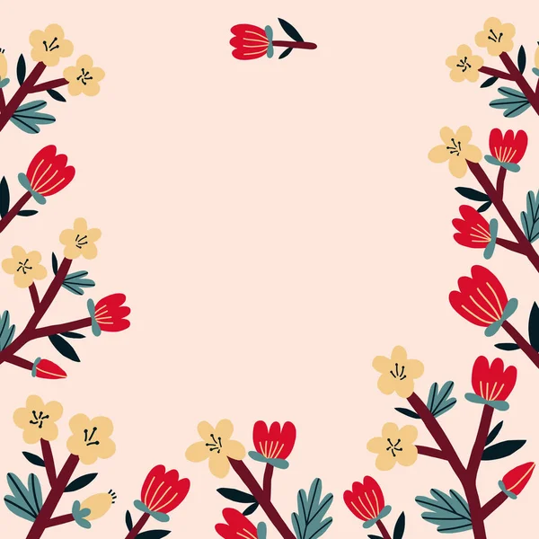 可爱的矢量花卉背景 — 图库矢量图片